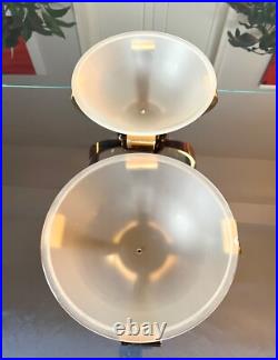 Lampes Art Déco Paire de Luminaires de Colonnes Bronze et Verre Dépoli
