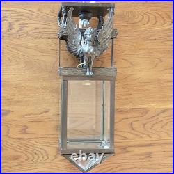 Lanterne de Vestibule Lampe Avec Sphinges en Laiton et Verre Biseauté Électrifié