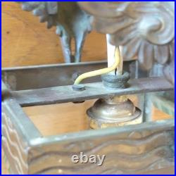 Lanterne de Vestibule Lampe Avec Sphinges en Laiton et Verre Biseauté Électrifié