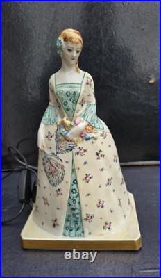 Limoges Grande Lampe Veilleuse Porcelaine Art Deco 1920 Lamp Perfume Porcelain