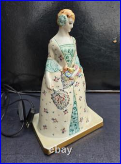 Limoges Grande Lampe Veilleuse Porcelaine Art Deco 1920 Lamp Perfume Porcelain