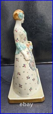 Limoges Grande Lampe Veilleuse Porcelaine Art Deco 1920 Lamp Perfume Porcelain
