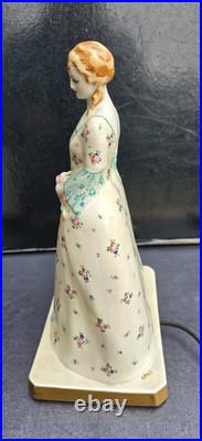 Limoges Grande Lampe Veilleuse Porcelaine Art Deco 1920 Lamp Perfume Porcelain