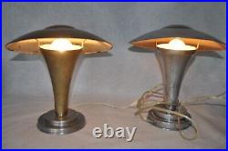 Lot Paire Lampes Champignon Art Déco Réflecteur Orientable Vintage