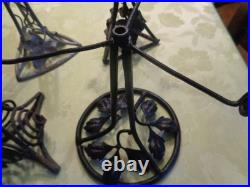 Lot de 5 pieds de lampe fer forgé art deco