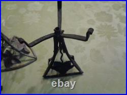 Lot de 5 pieds de lampe fer forgé art deco