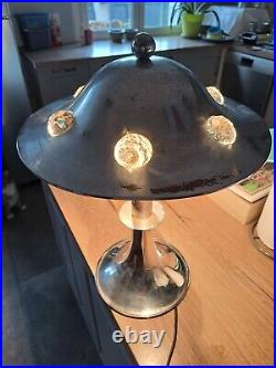 Luminaire Métal/Chrome/Lampe A Poser Ou Suspension Plafond/ ART-DECO/cica 1920