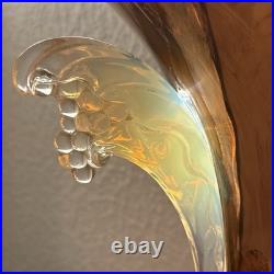 Lustre Art Déco Du 20è Siècle En Cuivre Lampe De Table Avec Verre Lalique