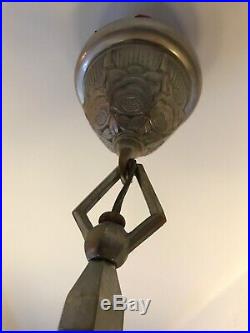 Lustre Art Deco Lampe 1930 Tulipe Vasque Obus Donna Degue Maynadier Muller