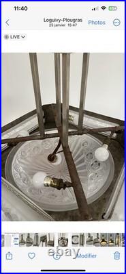 Lustre Art Deco Signé DEGUÉ Applique Lampe