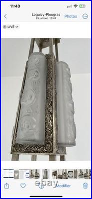 Lustre Art Deco Signé DEGUÉ Applique Lampe