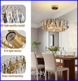 Lustre En Cristal Ampoules E14 Intensité Réglable Luminaire De Salon Cristal K9