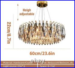 Lustre En Cristal Ampoules E14 Intensité Réglable Luminaire De Salon Cristal K9