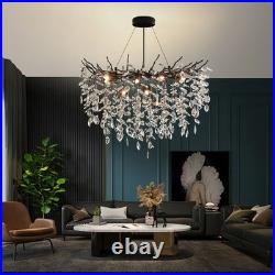 Lustre En Cristal Hauteur Réglable Lustre En Forme De Branches Pour Salon 80cm