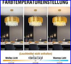 Lustre Moderne À LED Cristal De Luxe 2 En 1plafonnier En Cristal Dorée Base