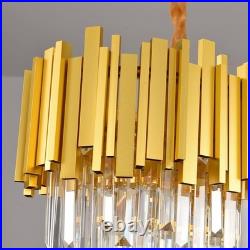 Lustre Moderne En Cristal Luminaire Lampe Pendante Ovale En Cristal, Pour Salon