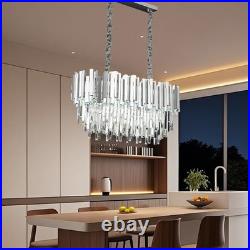 Lustre Moderne En Cristal Luminaire, lampe Suspendue Ovale En Cristal Pour Salon