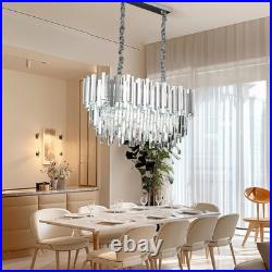 Lustre Moderne En Cristal Luminaire, lampe Suspendue Ovale En Cristal Pour Salon