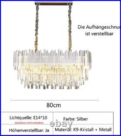 Lustre Moderne En Cristal Luminaire, lampe Suspendue Ovale En Cristal Pour Salon
