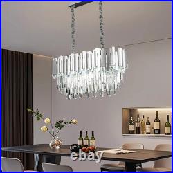 Lustre Moderne En Cristal Luminaire, lampe Suspendue Ovale En Cristal Pour Salon