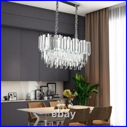 Lustre Moderne En Cristal Luminaire, lampe Suspendue Ovale En Cristal Pour Salon