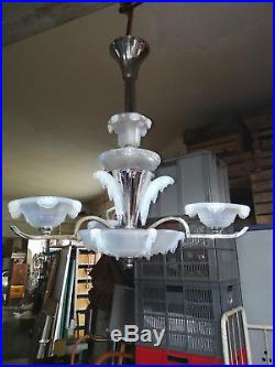 Lustre art deco opalecsent Ezan, Sabino, Petitot art glass lampe lamp