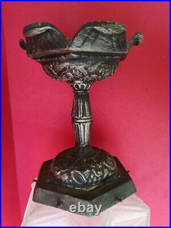 Lustre lampe suspension lanterne art deco 1930 verre dépoli Muller Frères Bronze