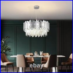 Lustres En Cristal Pour Le Salon 55CM Dimmable Lampe Ronde En Cristal De Luxe