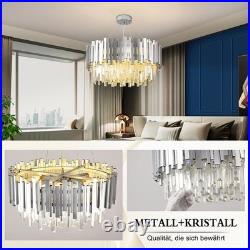 Lustres En Cristal Pour Le Salon 55CM Dimmable Lampe Ronde En Cristal De Luxe