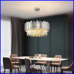 Lustres En Cristal Pour Le Salon 55CM Dimmable Lampe Ronde En Cristal De Luxe