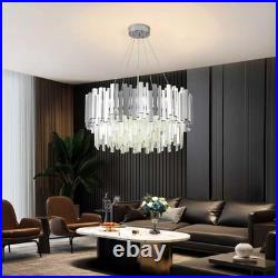 Lustres En Cristal Pour Le Salon 55CM Dimmable Lampe Ronde En Cristal De Luxe