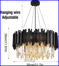 Luxe Lampe À Pendentif En Cristal Rond, LED Pour Salle À Manger, cuisine, salon