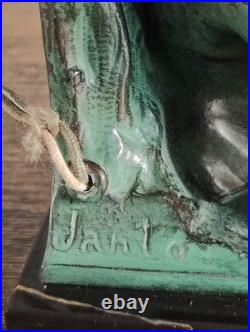 MAX LE VERRIER LAMPE ART DECO SANCHO PANZA Fonte d'art 1930 Signé JANLE
