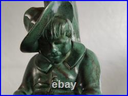 MAX LE VERRIER LAMPE ART DECO SANCHO PANZA Fonte d'art 1930 Signé JANLE