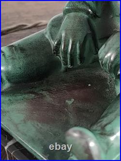 MAX LE VERRIER LAMPE ART DECO SANCHO PANZA Fonte d'art 1930 Signé JANLE