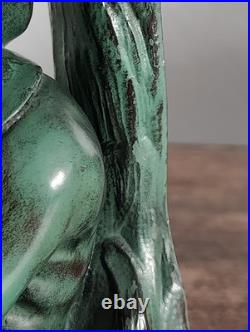 MAX LE VERRIER LAMPE ART DECO SANCHO PANZA Fonte d'art 1930 Signé JANLE