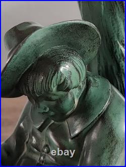 MAX LE VERRIER LAMPE ART DECO SANCHO PANZA Fonte d'art 1930 Signé JANLE