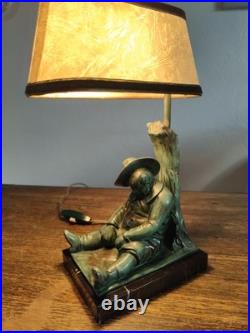 MAX LE VERRIER LAMPE ART DECO SANCHO PANZA Fonte d'art 1930 Signé JANLE