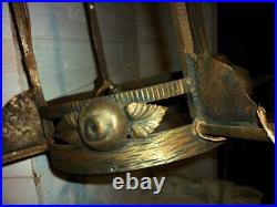 MONTURE DE LUSTRE ART DECO pour TULIPE PATE DE VERRE MULLER LAMPE 1920 Fer forgé