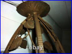 MONTURE DE LUSTRE ART DECO pour TULIPE PATE DE VERRE MULLER LAMPE 1920 Fer forgé