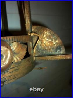 MONTURE DE LUSTRE ART DECO pour TULIPE PATE DE VERRE MULLER LAMPE 1920 Fer forgé