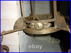 MONTURE DE LUSTRE ART DECO pour TULIPE PATE DE VERRE MULLER LAMPE 1920 Fer forgé