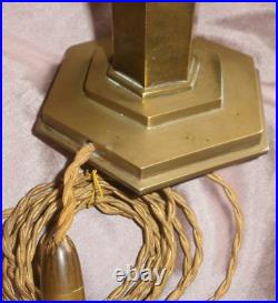 MORAND PARIS Rare lampe champignon à gradins en laiton Art Déco / Moderniste