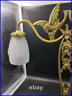 MULLER FRERES? ART DECO Lampe double BRONZE 1925/30