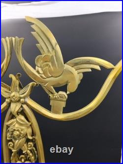 MULLER FRERES? ART DECO Lampe double BRONZE 1925/30