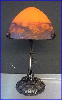 MULLER FRERES LUNEVILLE-Lampe art nouveau art deco 51cm-daum, schneider, lalique