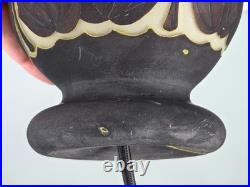 MULLER Frères Lunéville Rare Lampe Houblons Vase Pâte de Verre Gravé ART DECO
