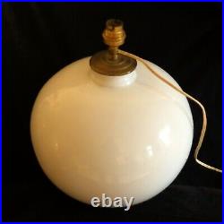 Magnifique Élégante Lampe Boule En Porcelaine Blanche De Limoges Art Déco? 22cm