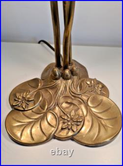Magnifique Lampe Socle Nénuphars à Deux Branches Style Art Déco Années 70