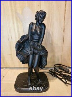 Magnifique lampe tulipe Statue Marilyn Monroe Art déco Noir